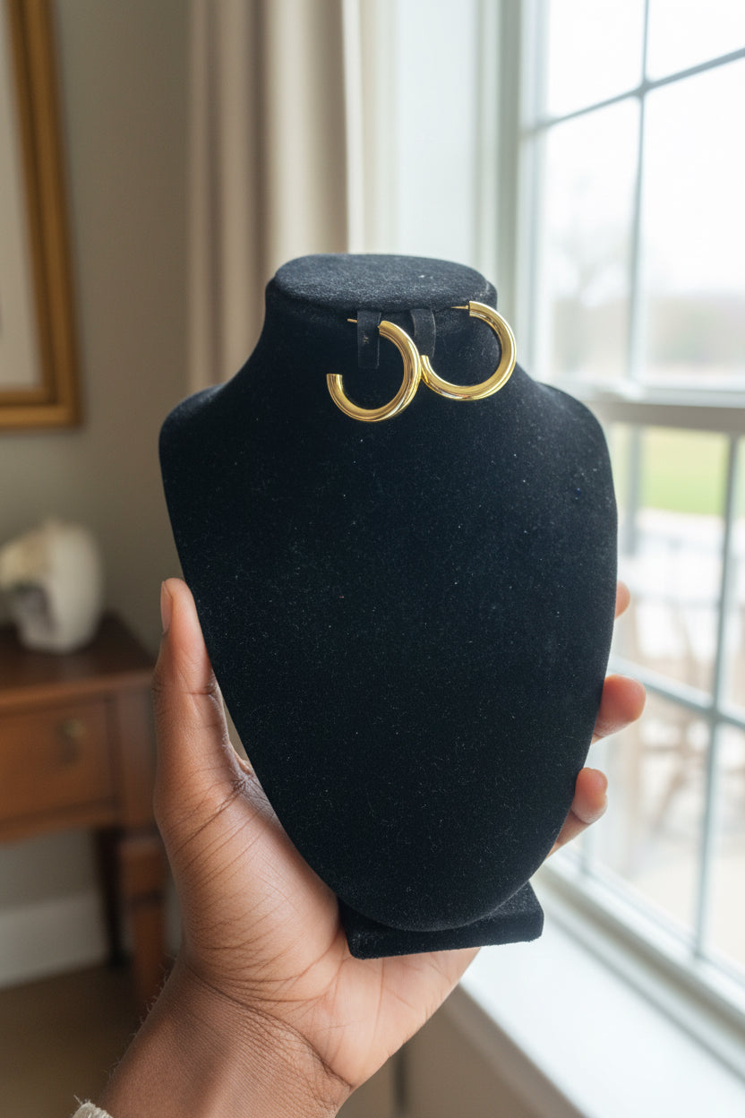 Chunky Gold-Tone Hoop Earrings