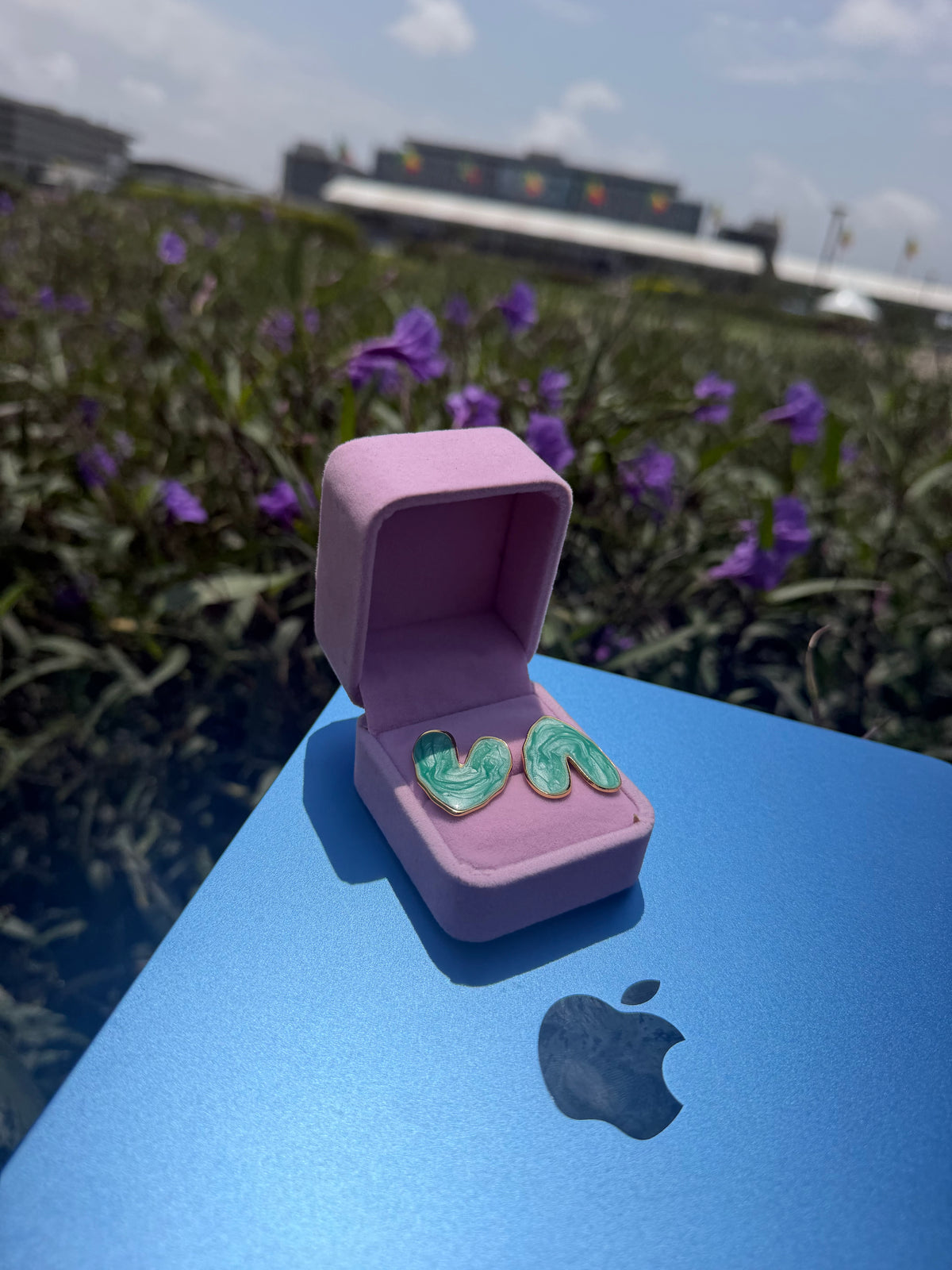 Enamel Huggie Earrings