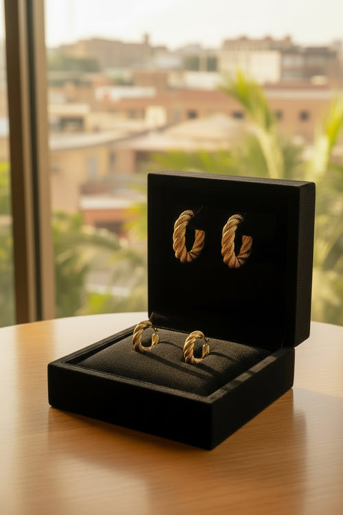 Chunky Gold-Tone Hoop Earrings