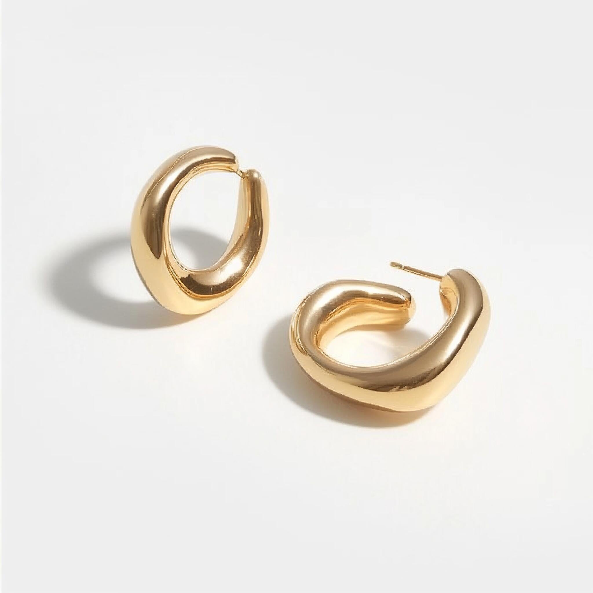 Chunky Gold-Tone Hoop Earrings